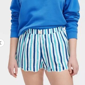 Roller Rabbit  X Target Striped Blue & White Women’s Boxer Shorts NWT